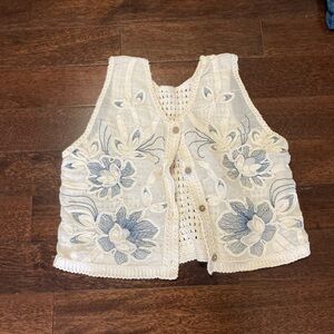 Floral Embroidered Vest